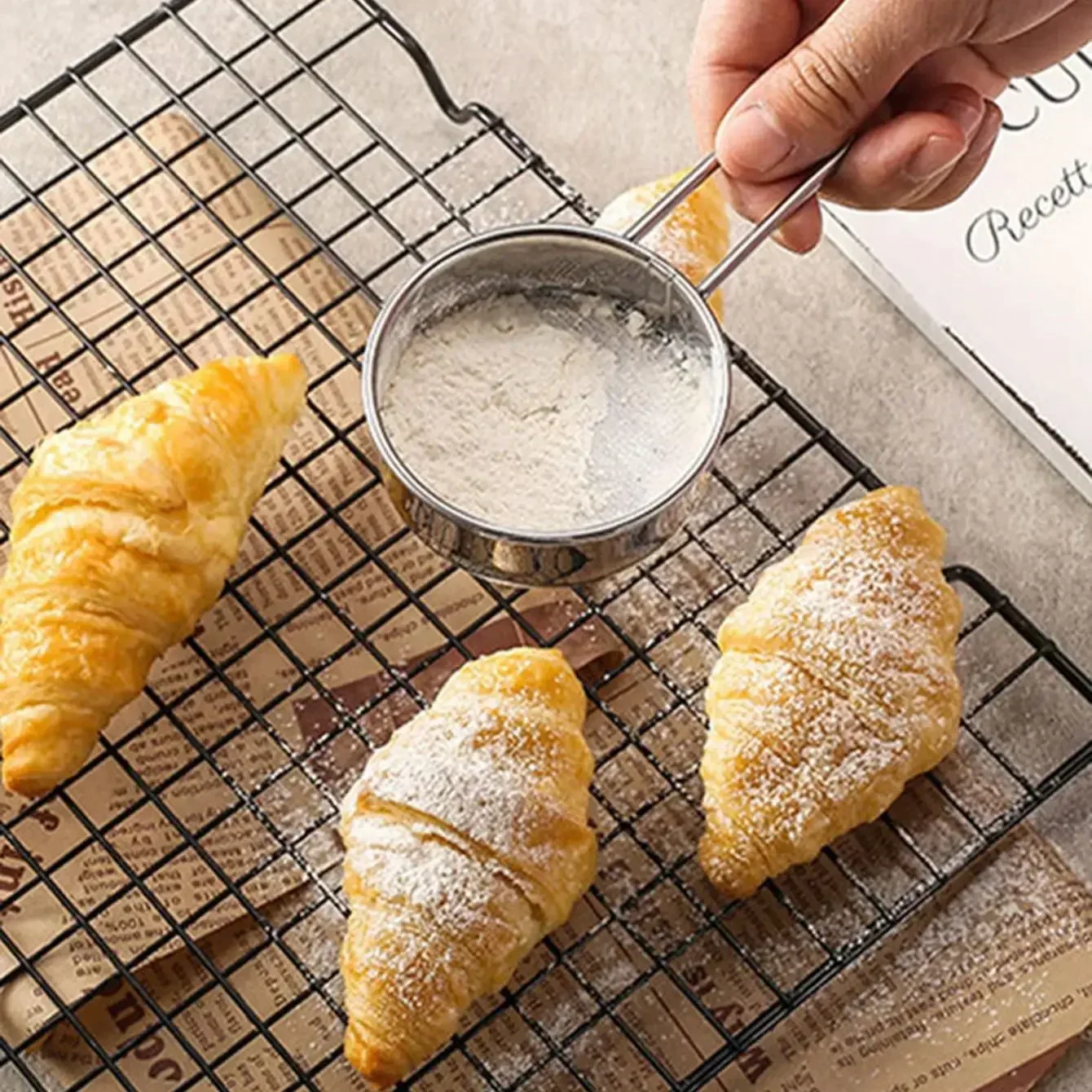 

Сито с мелкой сеткой, ручное сито из нержавеющей стали, сито для муки, сахар, какао-мача, порошок, кухонные ситечки для выпечки