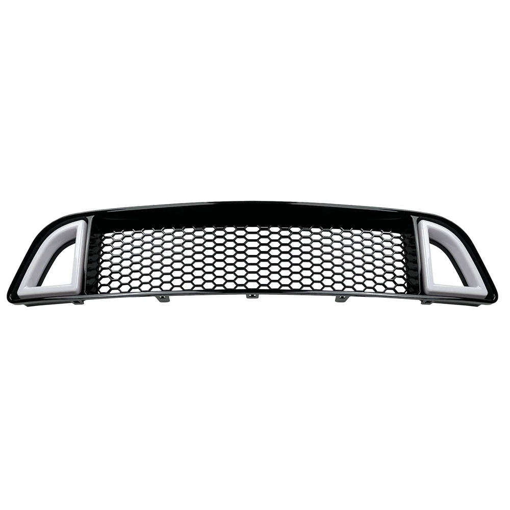 For 2013-2014 Ford Mustang Non-Shelby Front Bumper Upper w/ White LED Grille