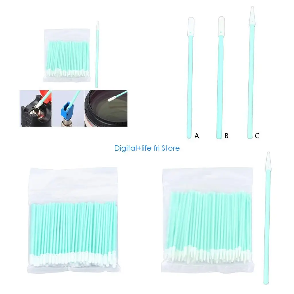 E06D Pack Of 100 Fiber Visual Cleaning Swabs Not Shedding Particle Complimentary Fixed Absorption For / / / Couplings Camera