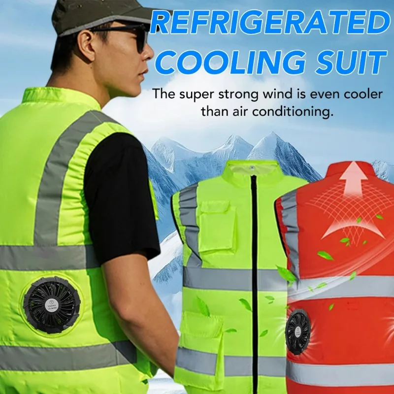 

Hot Weather Fan Vest Men Summer Air Conditioning Clothes Women Sleeveless Tool Jacket Body Cooling Clothes Fan Work Hiking Vests