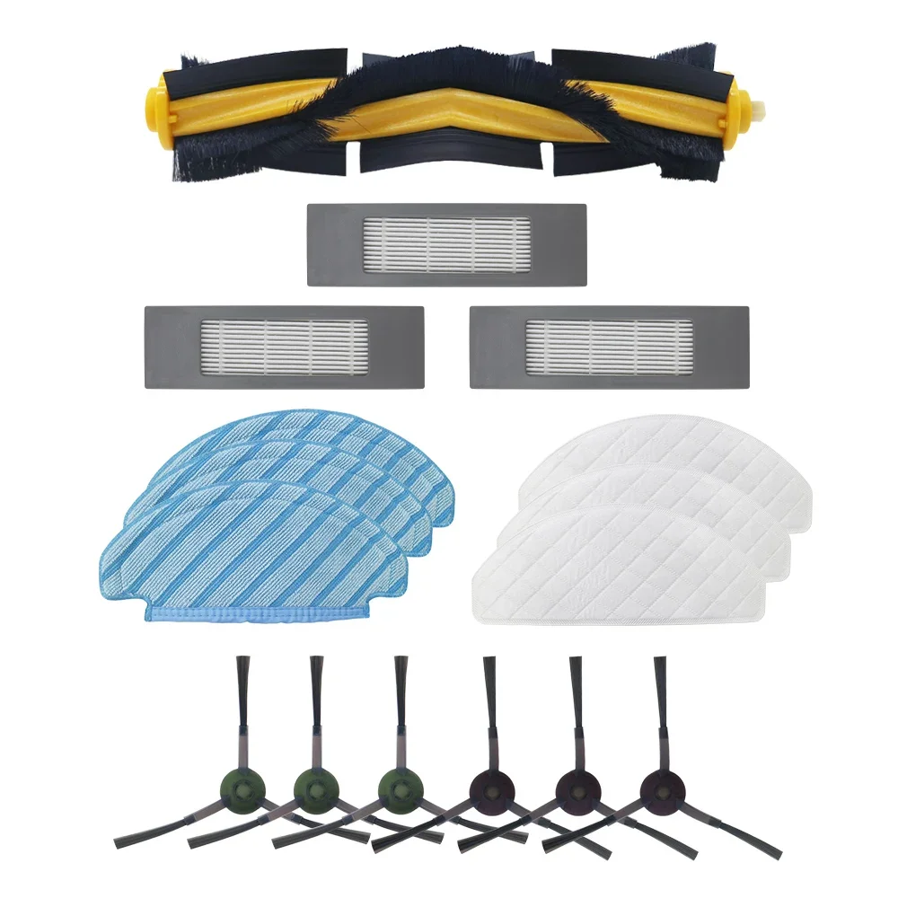 Filter sisi sikat pel kain Set untuk Ecovacs Deebot Ozmo 920 950 suku cadang penyedot debu pengganti aksesori rumah