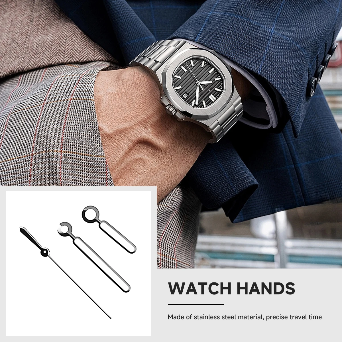 NEW NH35 Nautilus Needle Silver Gold Black Modified Watch Pointer Luminous Watch Hand For NH34 NH35 NH36 NH38 NH70 NH72 Movement image 3