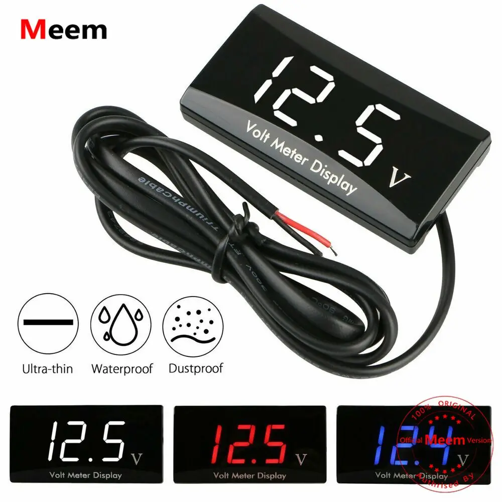 

12V Digital LED Display Voltmeter Voltage Gauge Panel Meter For Car Motorcycle