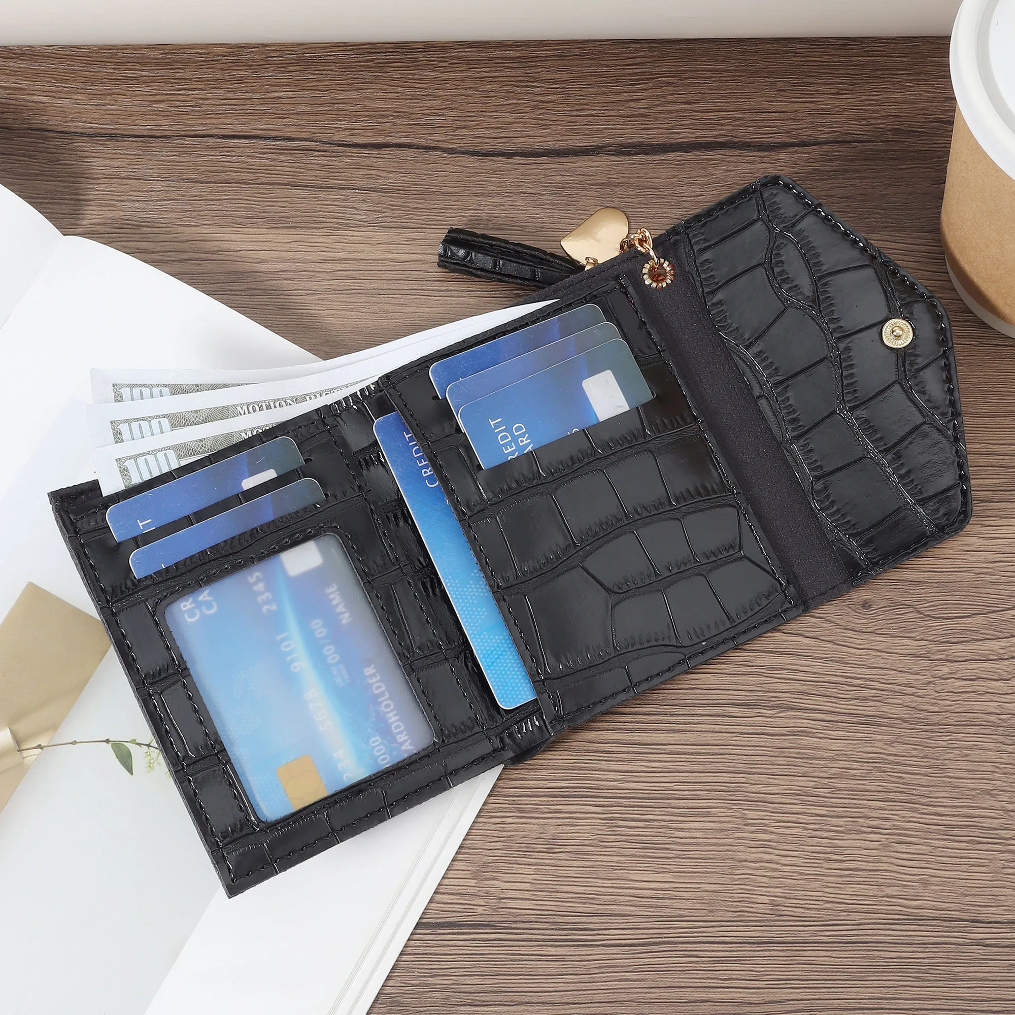 Fashion Metal Heart-Shaped And Tassel Decorated Small Wallet Coin Pocket Small Wallet 30% Off Women's Wallet Mini, Women's Retro