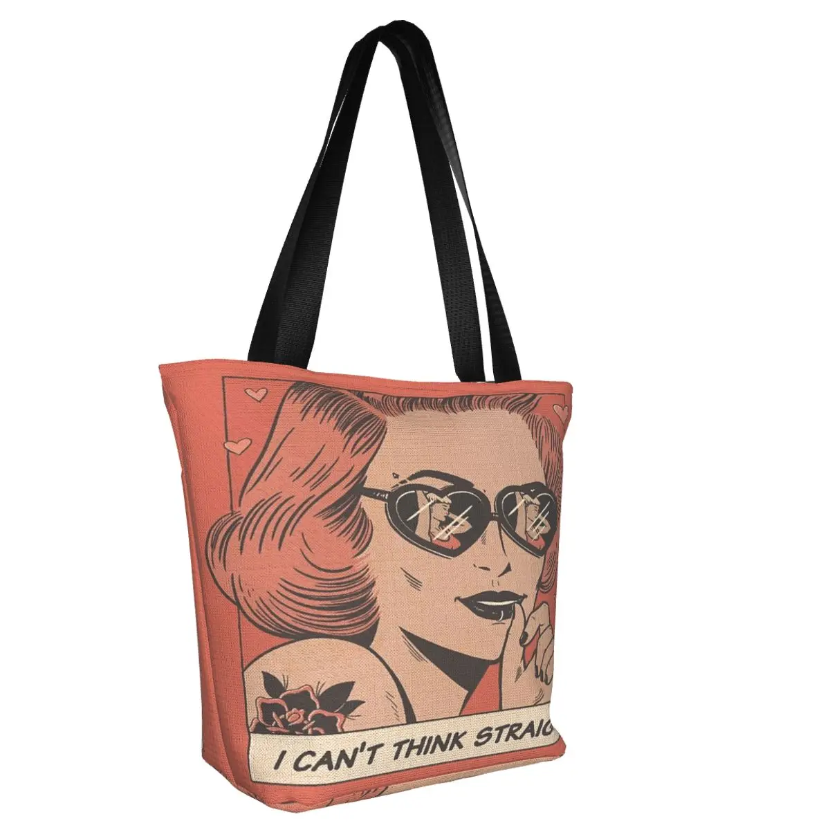 I Can't Think Straight Casual Shoulder Tote Shopping Bag Portable Simple Generous For Travelling Halloween Gift