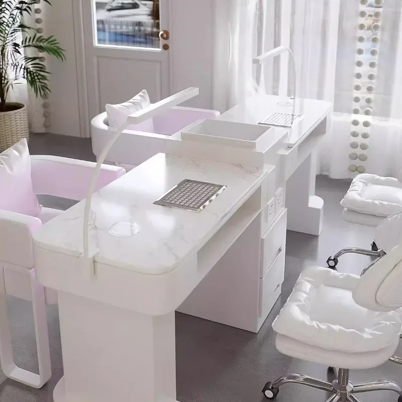 

Aesthetic Waterproof Nail Desk Supplies Organiser Polish Manicure Nail Desk Reception Ergonomic Tavolo Manicure Salon Furniture