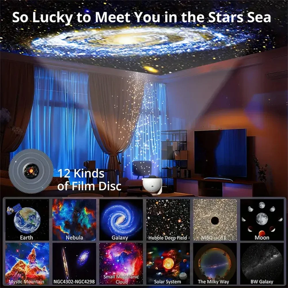 Night Light Galaxy Projector Starry Sky Projector 360° Rotate Planetarium Lamp For Kid Bedroom living room Galaxy atmosphere led