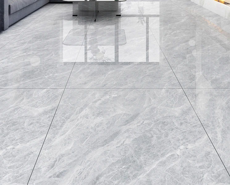 Marble living room floor tile bright gray floor tile tile wear-resistant and non-slip