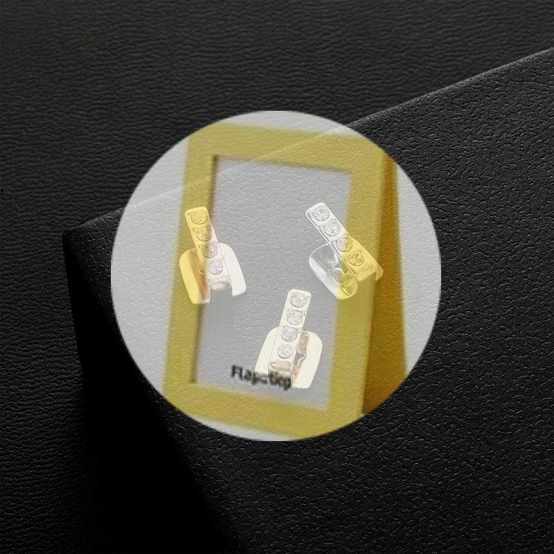 

(HS)Fashion Single Vertical Bar Teeth Grillz Braces Hip Hop Hollow Tooth Caps Zircon Dental Grills For Women Men Jewelry