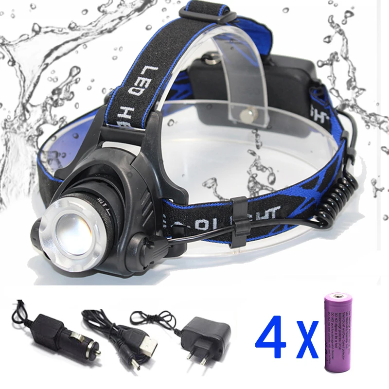 LED Zoom Headlight Flashlight Light Source Rechargeable Camping Headlamp Hunting Head Light Torch Fishing Head Lamp