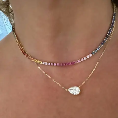 1/3carat Waterdrop Solitaire Moissanite Pendant Necklace with certificate 925 Sterling Silver Pear Cut Diamond Neckchain Woman