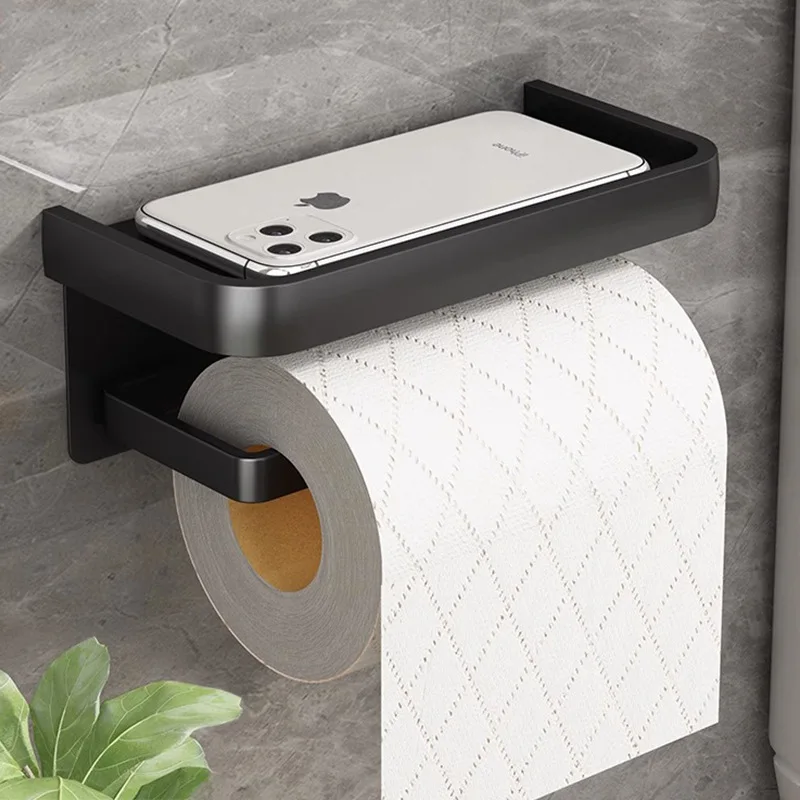 高級バスルームトイレットペーパーホルダー穴あけ不要携帯電話ペーパータオルラック紙箱引き出し式生理用ナプキン収納ラック