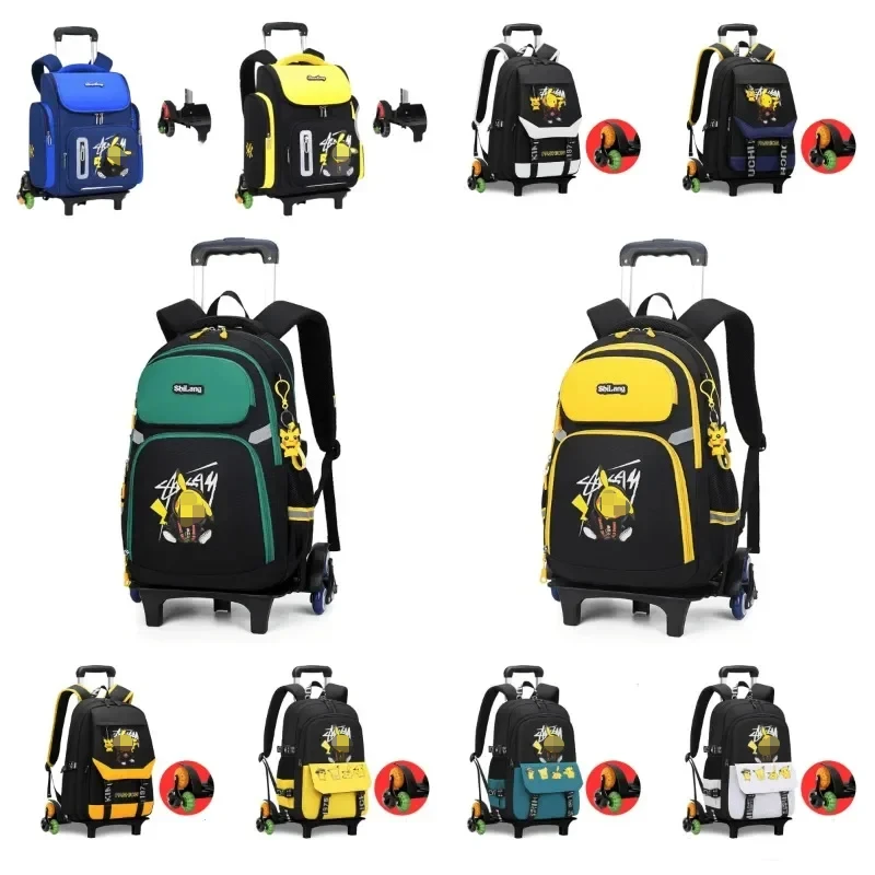 Pokemon Pikachu School Bag Backpack Trolley Organizer Bag Anime Character Travel Bag Student Stationery Backpack Children's Gift