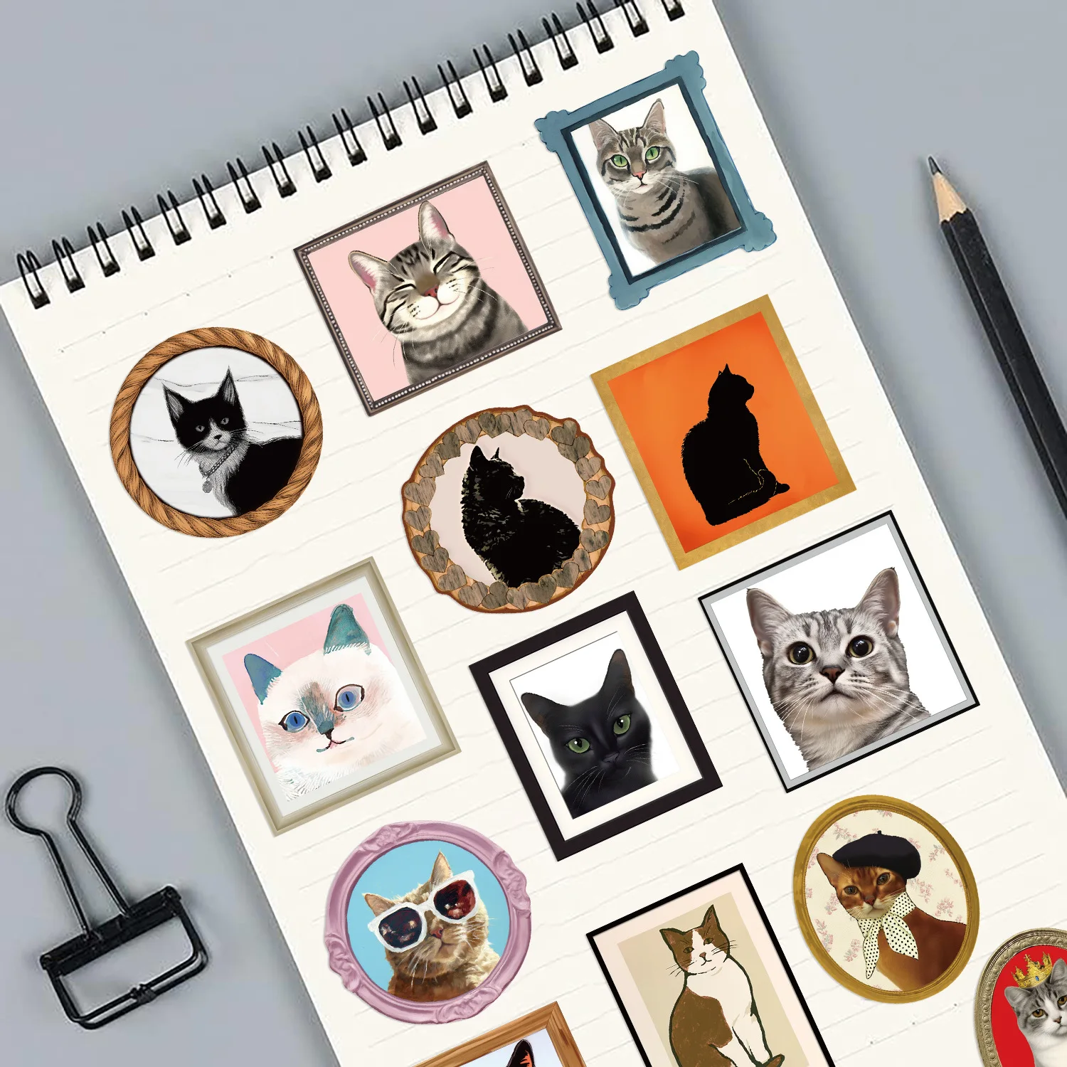 

10/30/50PCS Cartoon Retro Cat Doodle Stickers Decoration Notebook Suitcase Skateboard Helmet Waterproof Decal Kids Toy Gift