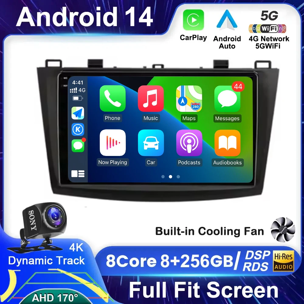 

Android 14 For Mazda 3 2009-2013 Car Radio Multimedia Player Stereo Navigation Carplay Speakers Head Unit Video Audio GPS 2 Din