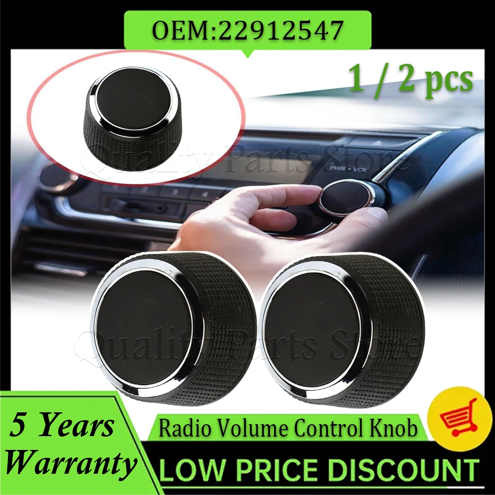 

New 1/2 Pcs Car Rear Radio Audio Volume Control Knobs 22912547 For Suburban 2007‑2013 For Escalade Enclave Tahoe Chevrolet GMC