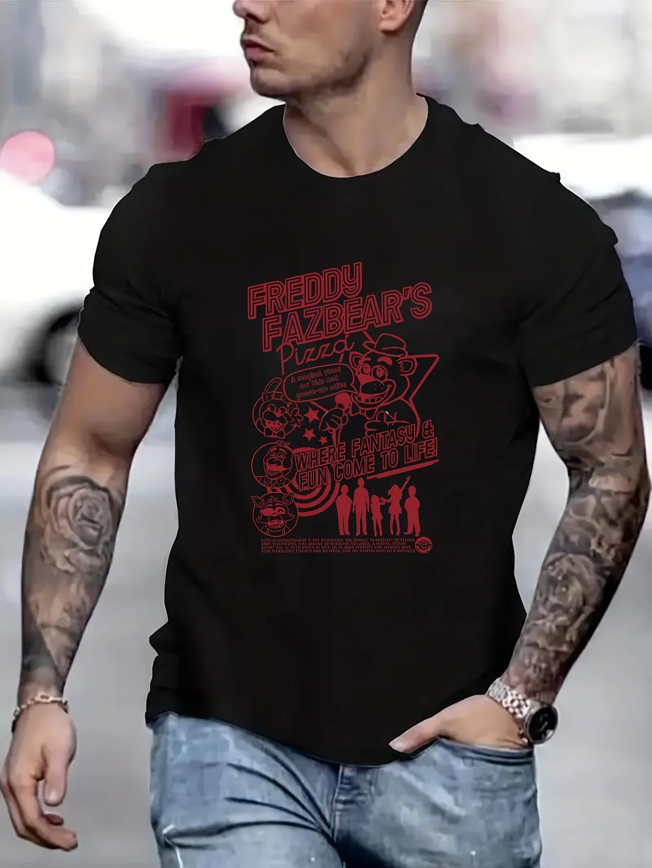 Five Nights At Freddie's New Year 2025 Men Clothes Graphic T Shirts Funny Ugus T-Shirts Funny T-Shirts B5023805