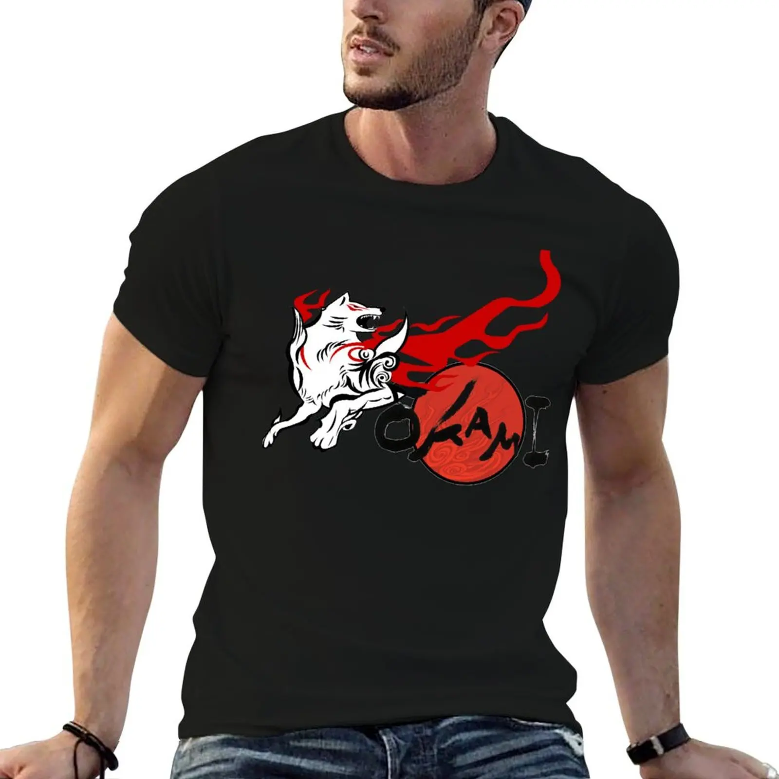 

Okami Sticker T-Shirt anime tshirt t shirt man casual T-Shirt