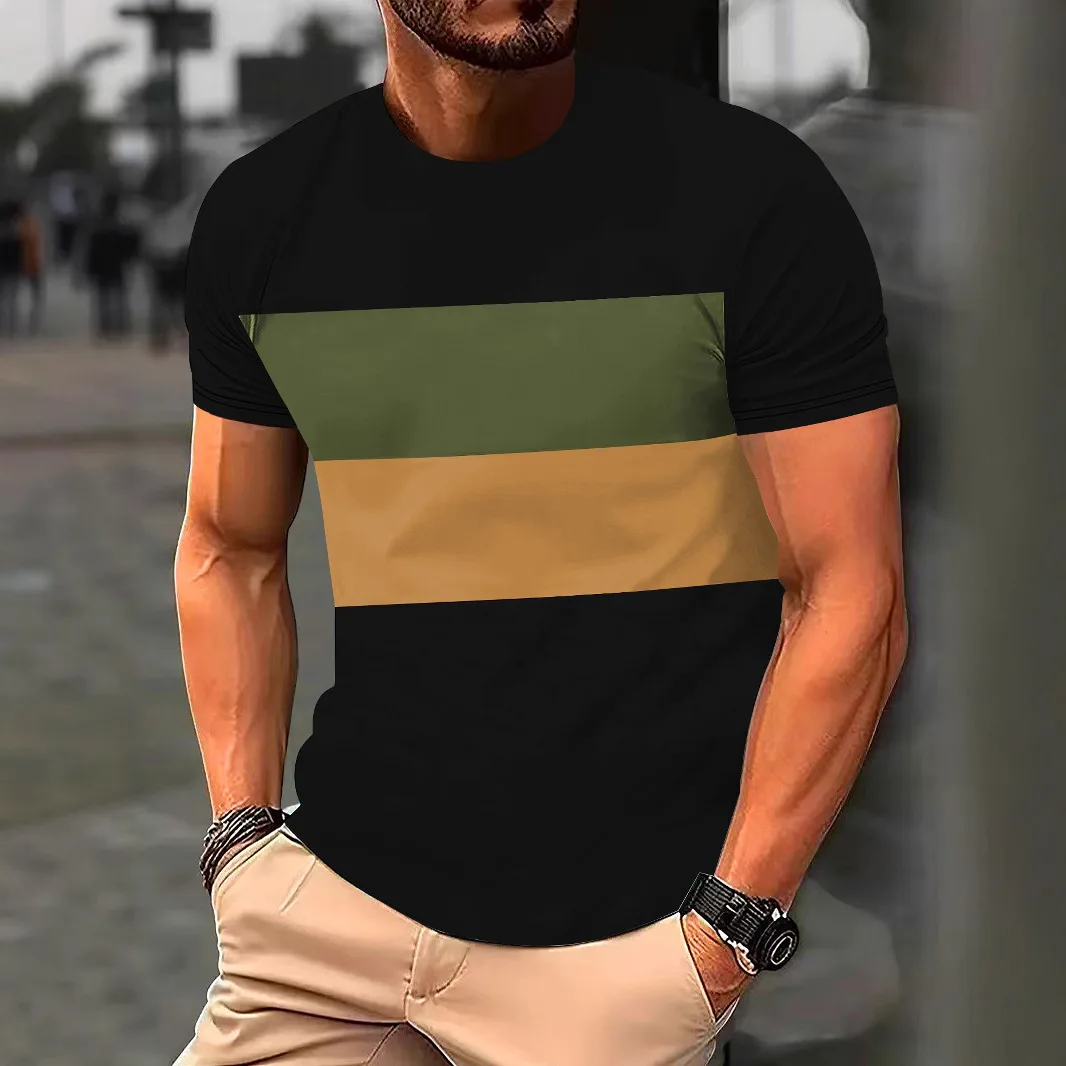 Men's Golf Training T-Shirt Short Sleeve Round Neck Loose Fit Casual Sportswear
