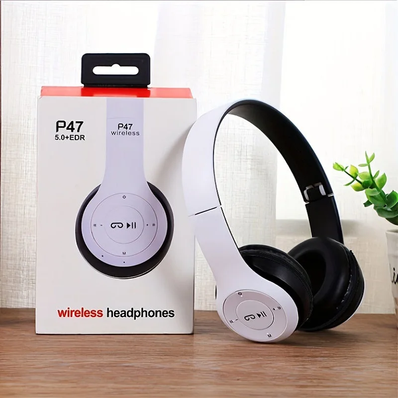 Stereo P47 Headset 5.0 Bluetooth Headset Folding Series Wireless Sports Game Headset for iPhone XiaoMi