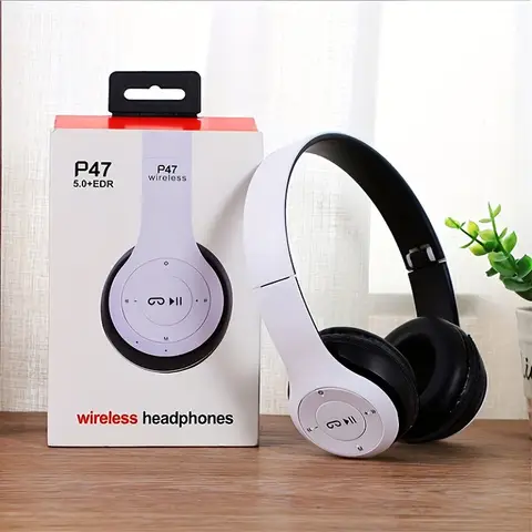 Stereo P47 Headset 5.0 Bluetooth Headset Folding Series Wireless Sports Game Headset for iPhone XiaoMi