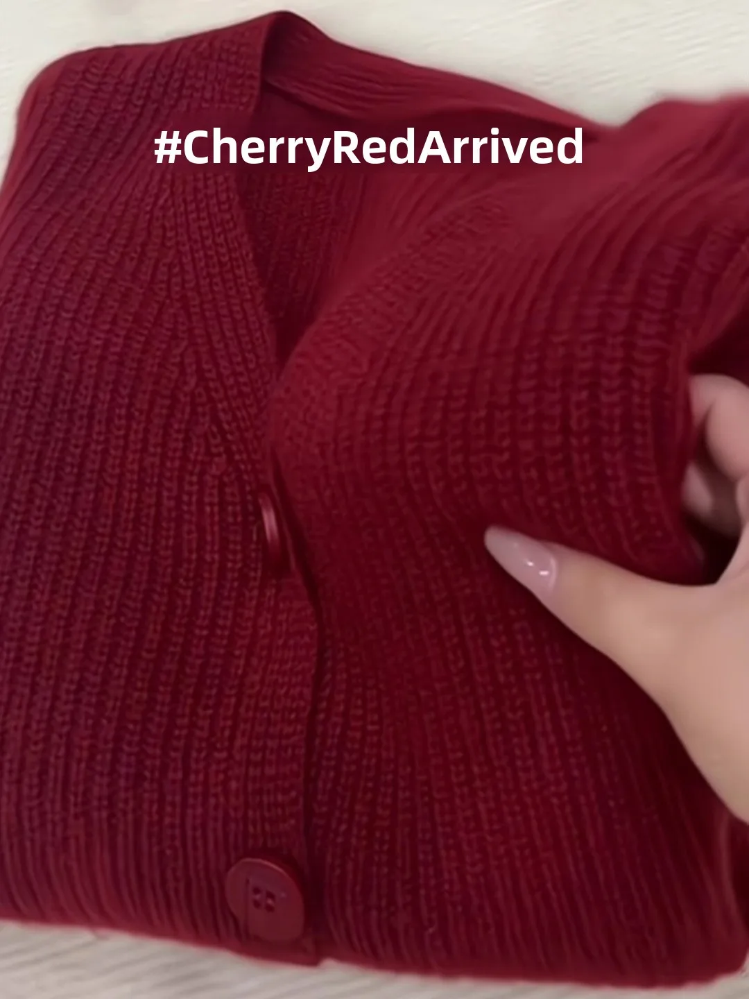 

High-End Vintage Red V-Ne Knitwear Coat Women's Soft Lazy Sle Autumn Winter Long Sve Pure Color Button-Up Cardigan