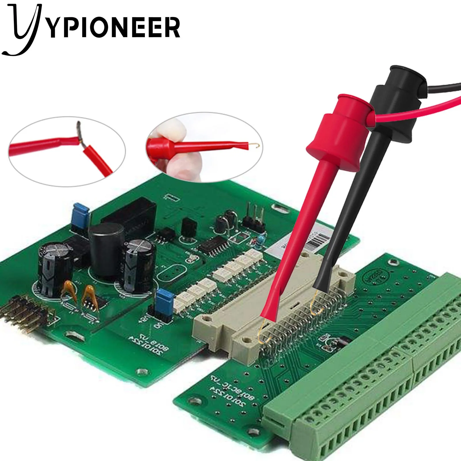 YPioneer P1308B مجموعة موصلات اختبار متعددة مع مقاطع التمساح الموز التوصيل إلى مقاطع خطاف اختبار المنتزع الصغير تحقيقات قابلة للاستبدال