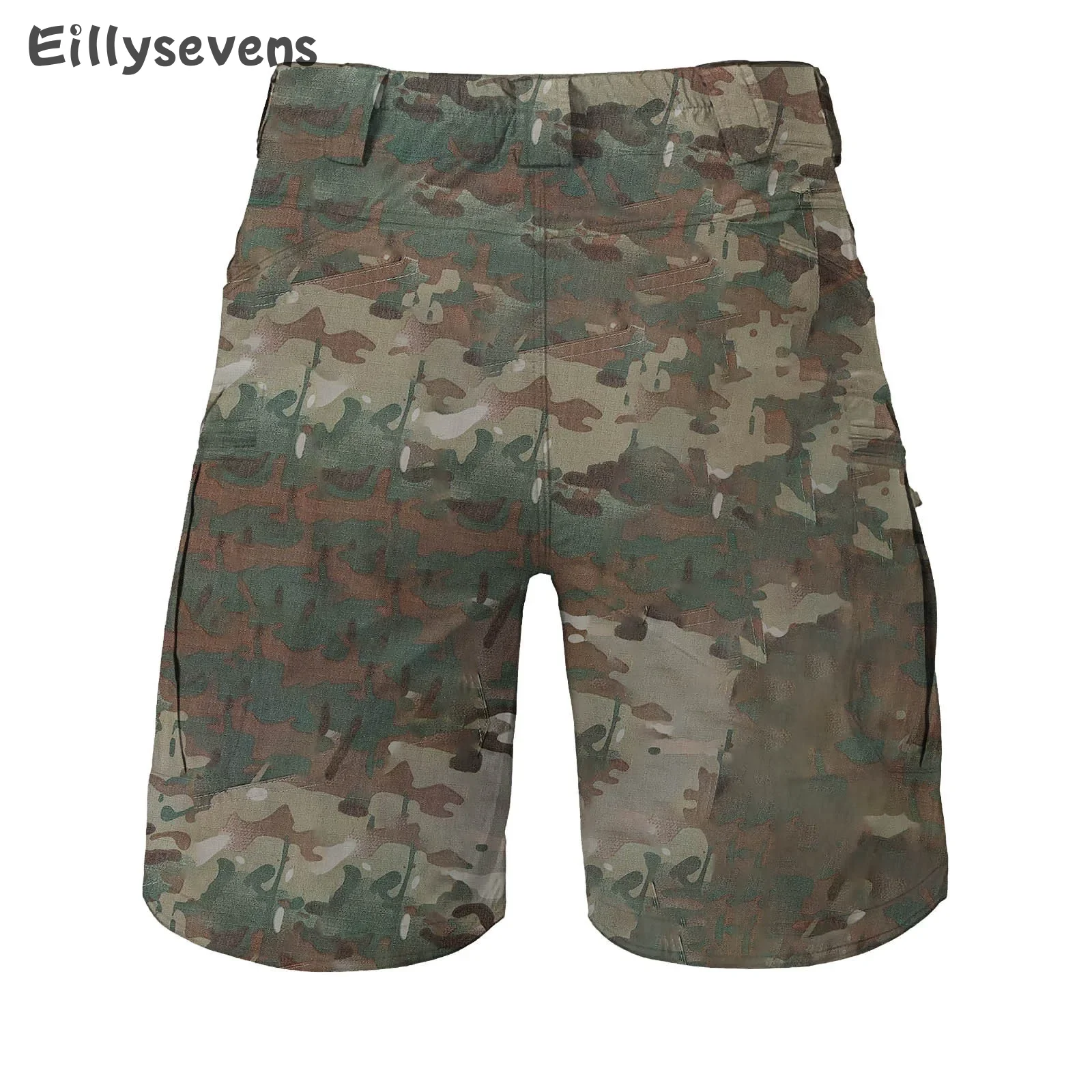 Pantalones cortos cargo de camuflaje Retro a la moda para hombre, pantalones cortos para correr al aire libre de verano, pantalones cortos informales sueltos de 5 puntos con múltiples bolsillos de lino y algodón