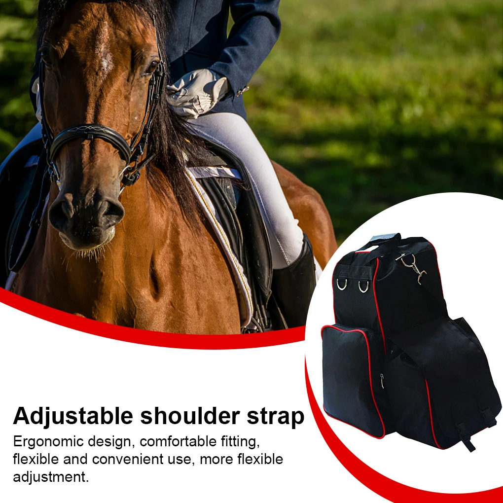 Equestrian Backpack Boots Gloves Oxford Cloth Ergonomic Design Bag Built-in Rain Cover Adjustable Shoulder Strap Large Capacity