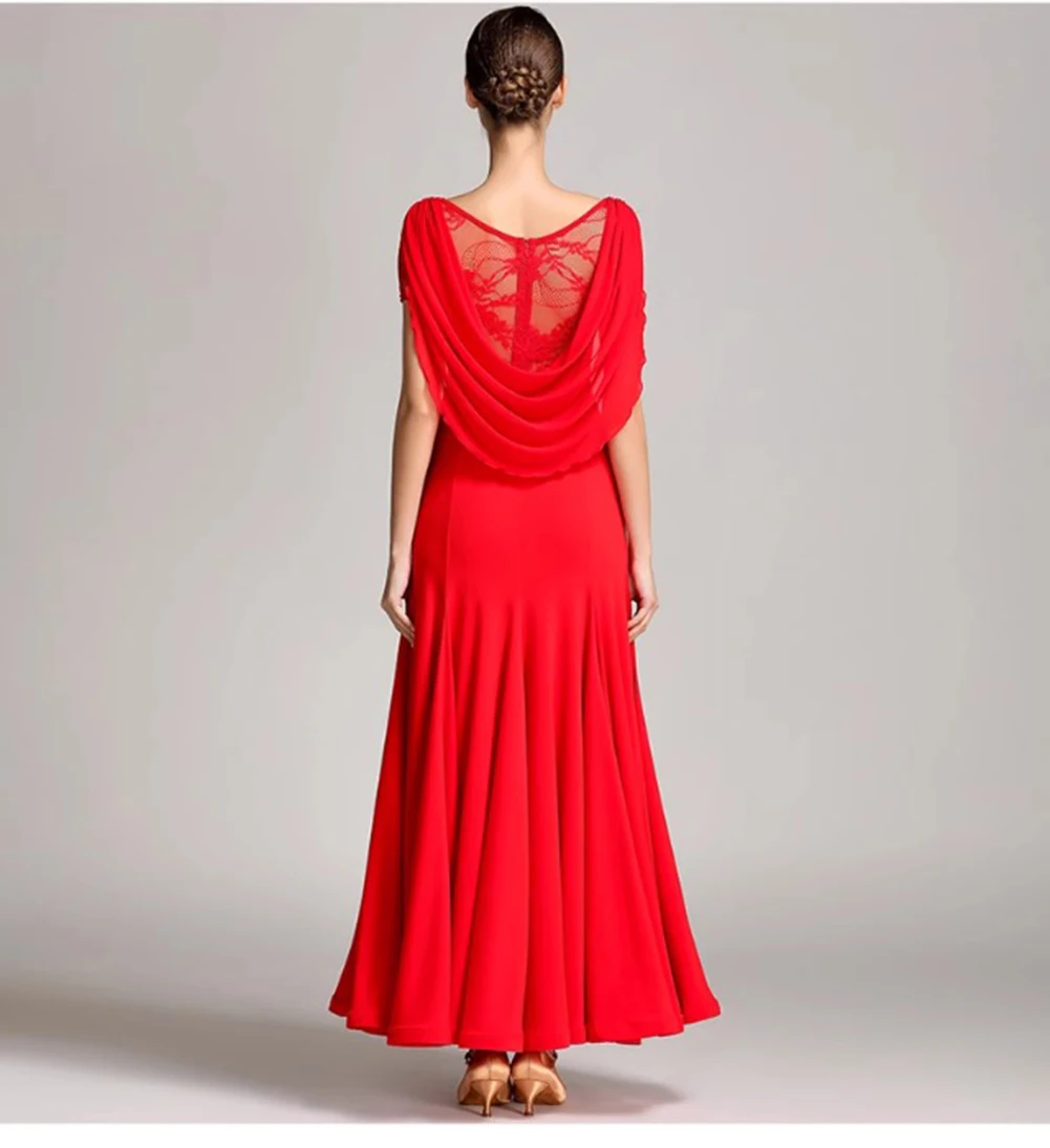 

New Ballroom Dance Modern Dress Competition Performance Costumes Women National Standard Waltz Tango Practice Wear Spanish Dress