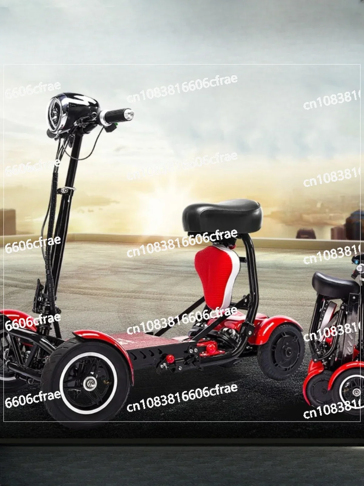 Elderly Scooter Four-wheel Foldable Lightweight Small Elderly Scooter Household Electric Four-wheeler Safe and Stable