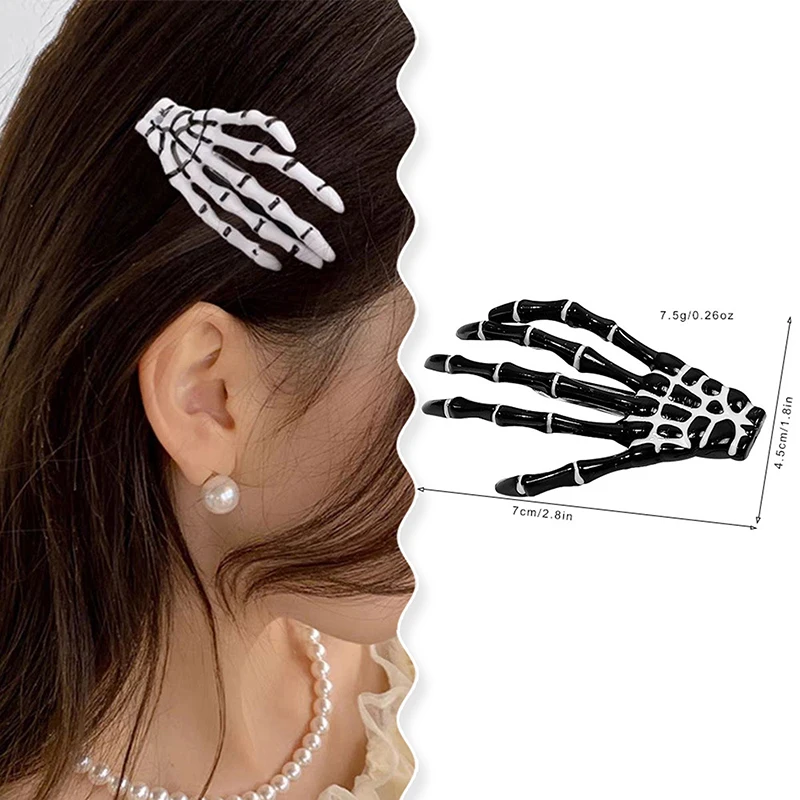 Épingle à Cheveux Créative et Amusante pour Femme et Fille, Barrettes Transparentes pour Halloween, Accessoires à la Mode, Cadeaux, 2 Pièces