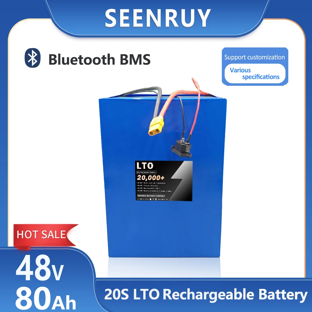

SEENRUY LTO 48V 80Ah Lithium Titanate battery with bluetooth BMS for Electric vehicel EV three/two-wheeler +10A Charger