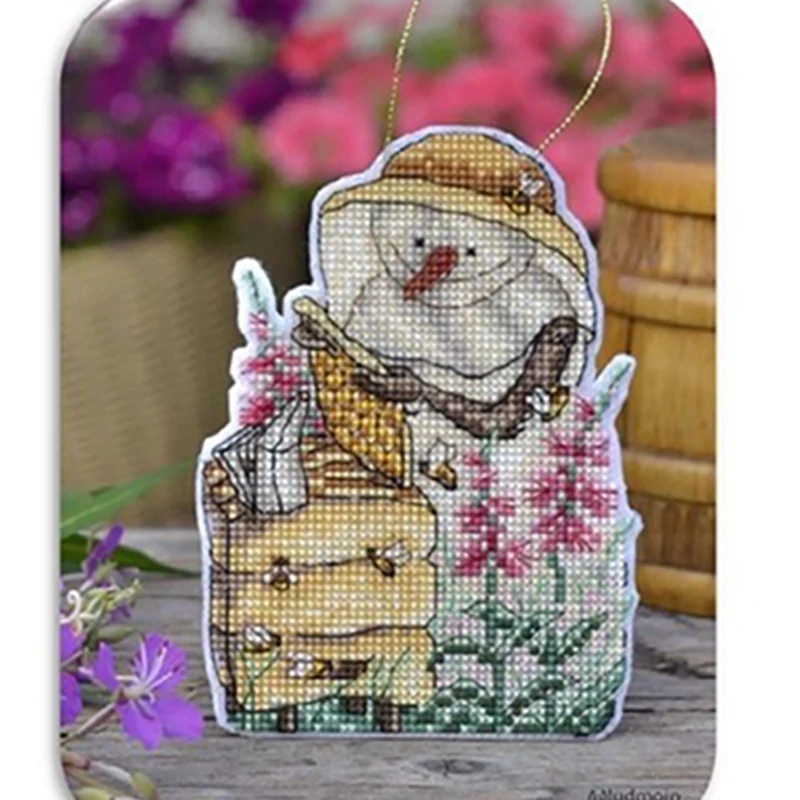 BXT108 Dekoration Heimdeko Homfun Handwerk Weihnachten Kreuzstich-Set Vorgezählt DIY Kreuzstich-Sets Kühlschrankmagnete