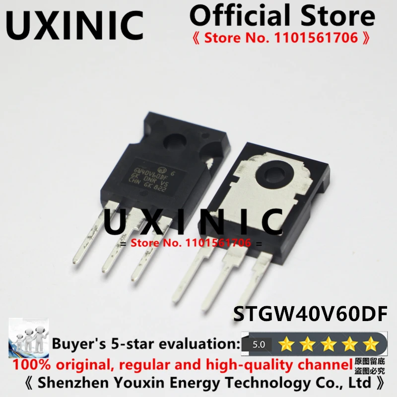 UXINIC  100% New Imported Original  STGW40V60DF GW40V60DF TO-247 Welding Machine Commonly Used IGBT Tube 40A 600V Triode