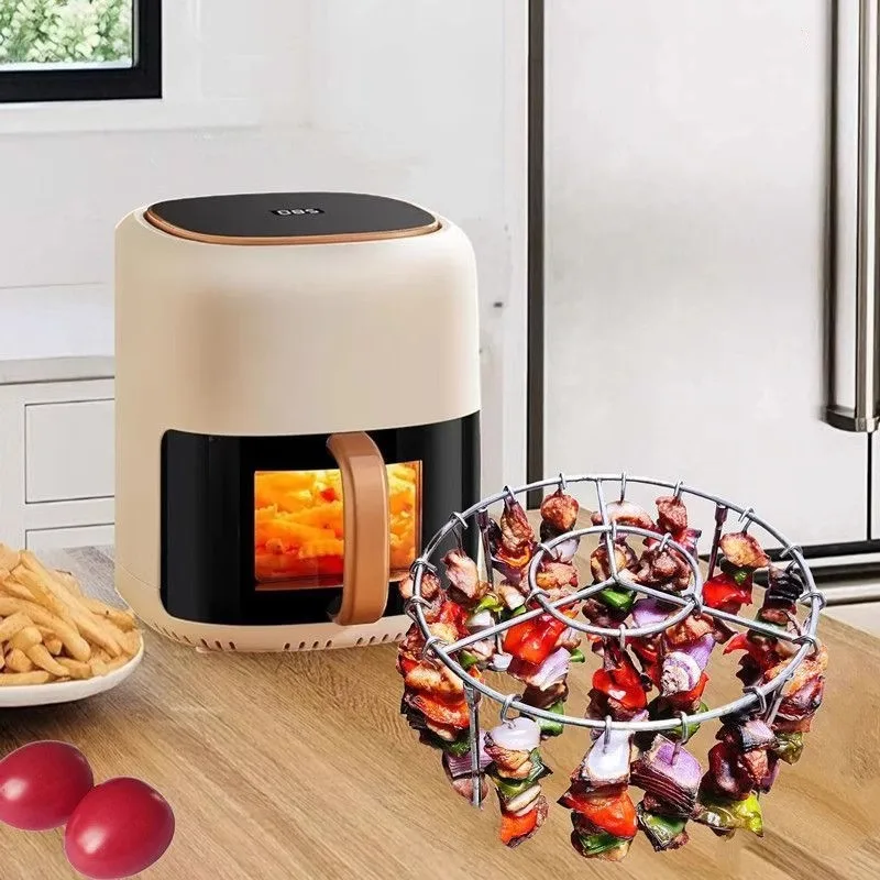 

2024 Upgrade 6/8/10 Skewers Air Fryer Accessories Stainless Steel Rotisserie Grill Stand with Handle for Oven, BBQ, Kitchen