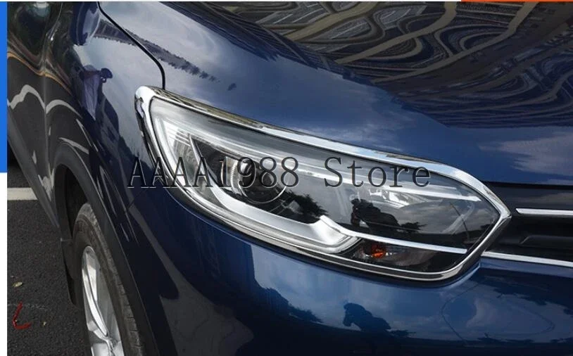 For Renault Kadjar 2016-2019 2020 2021 Chrome Head Light Lamp Cover fog trim Sticker Protector Accessories Car Styling