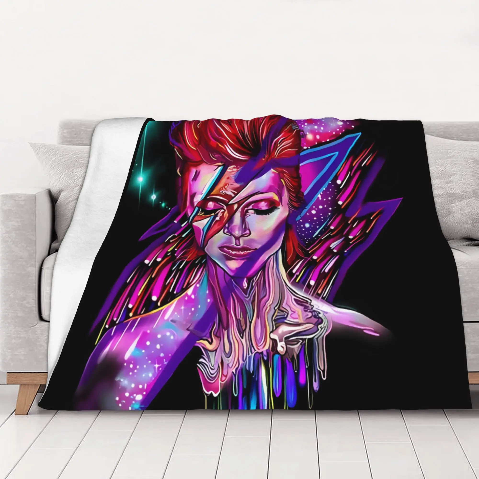 1PC home Cute Room Decor Classic Blanket Throw Blanket David Cool Bowie Novelty Warm Blanket All Season