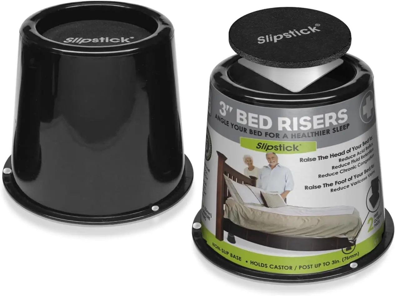 

3-дюймовые наклонные подставки для кровати для рефлюкса, боли и дыхания кислоты (набор из 2 медицинских стояков и 2 подушечек GorillaPads)