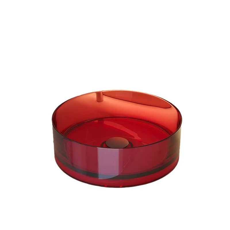 

Transparent resin, color, crystal, household, countertop, wash basin, small size, bathroom.