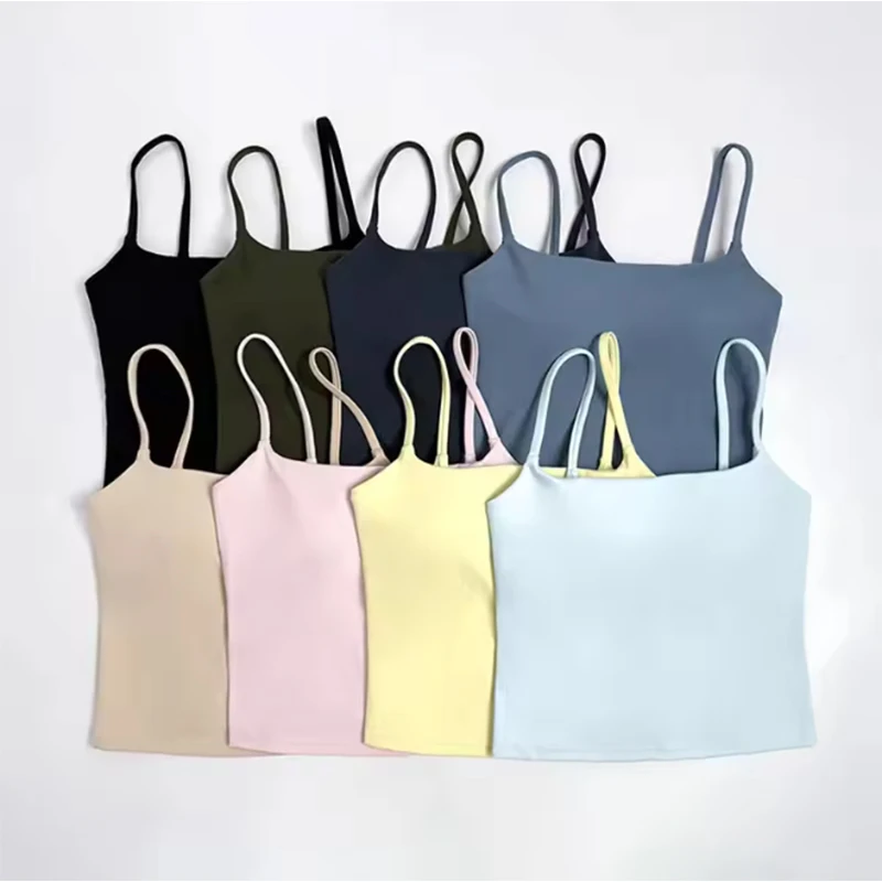Damska kamizelka sportowa do jogi Softmotion Strappy Mid Vest z wbudowanym biustonoszem Fitness Bra Beautiful Back Suspender do aktywnego noszenia