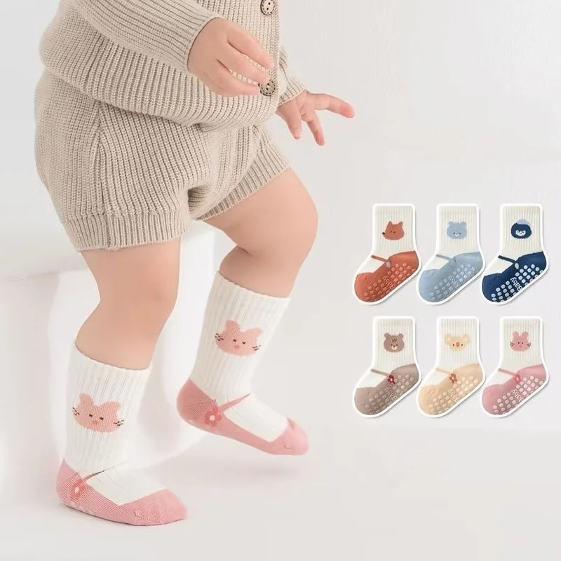 Baby Anti-slip Boneless Socks For Girls Boys Spring Autumn Toddler Cartoon Home Shoe-like Floor Socks Elegant Children Sock 0-5Y