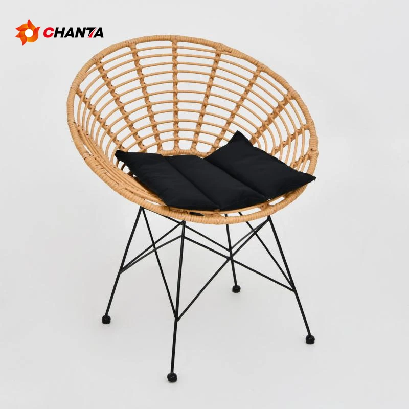 American Rustic Rattan Chair Outdoor Garden Woven Rattan Chair