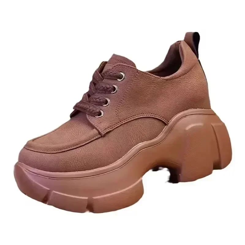 Scarpe per le donne 2024 di marca Lace-up Tacchi alti da donna Moda Punta rotonda Décolleté casual Donna Vendita calda Piattaforma solida Heelszapatos