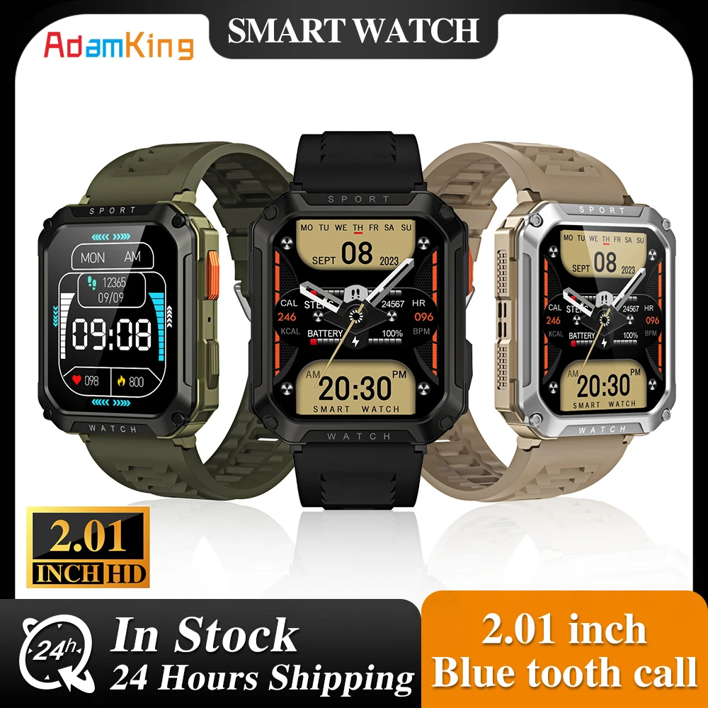 

Мужские Смарт-часы с монитором сердечного ритма, 2,01 дюйма