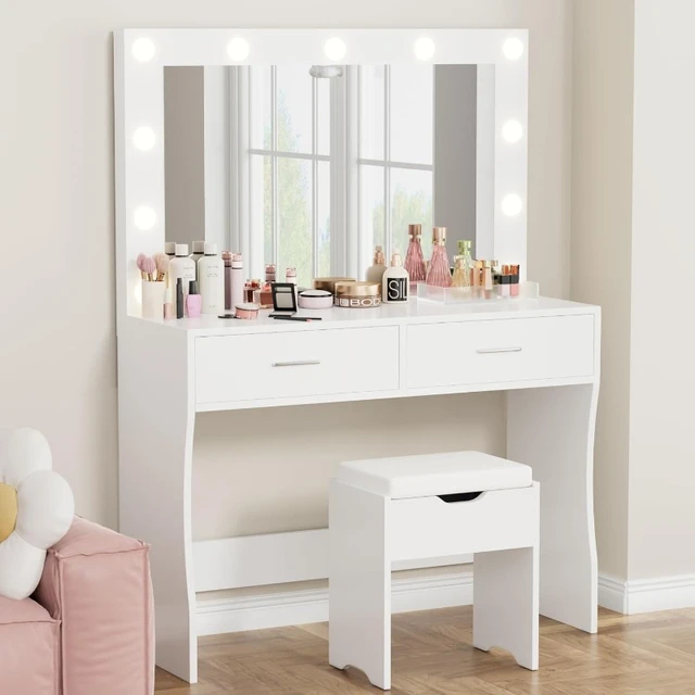 Lighted vanity makeup mirror clearance and desk set