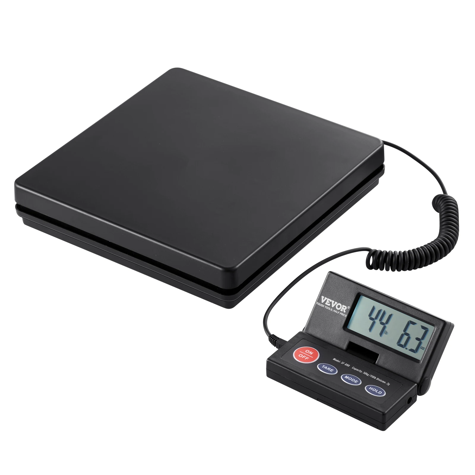 VEVOR 110 lbs Digital Postal Shipping Scale with Timer 90° Foldable LCD Screen AC/DC Powered Package Scale for Laggage Home