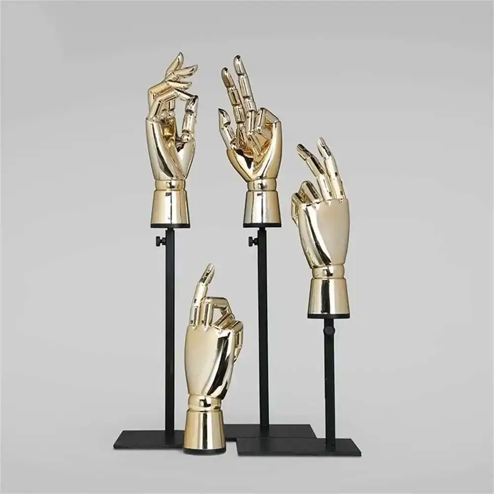 

Plastic Man Joint Hand Model Mirror Gold Silvery Ring Jewelry Wallet Purse Handbag Rack Glove Display Hands Necklace Bracket