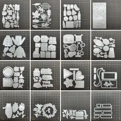 17 kinds Various decorations Metal Cutting Dies Stencils For DIY Scrapbooking Decorative Embossing Handcraft Die CutsTemplate