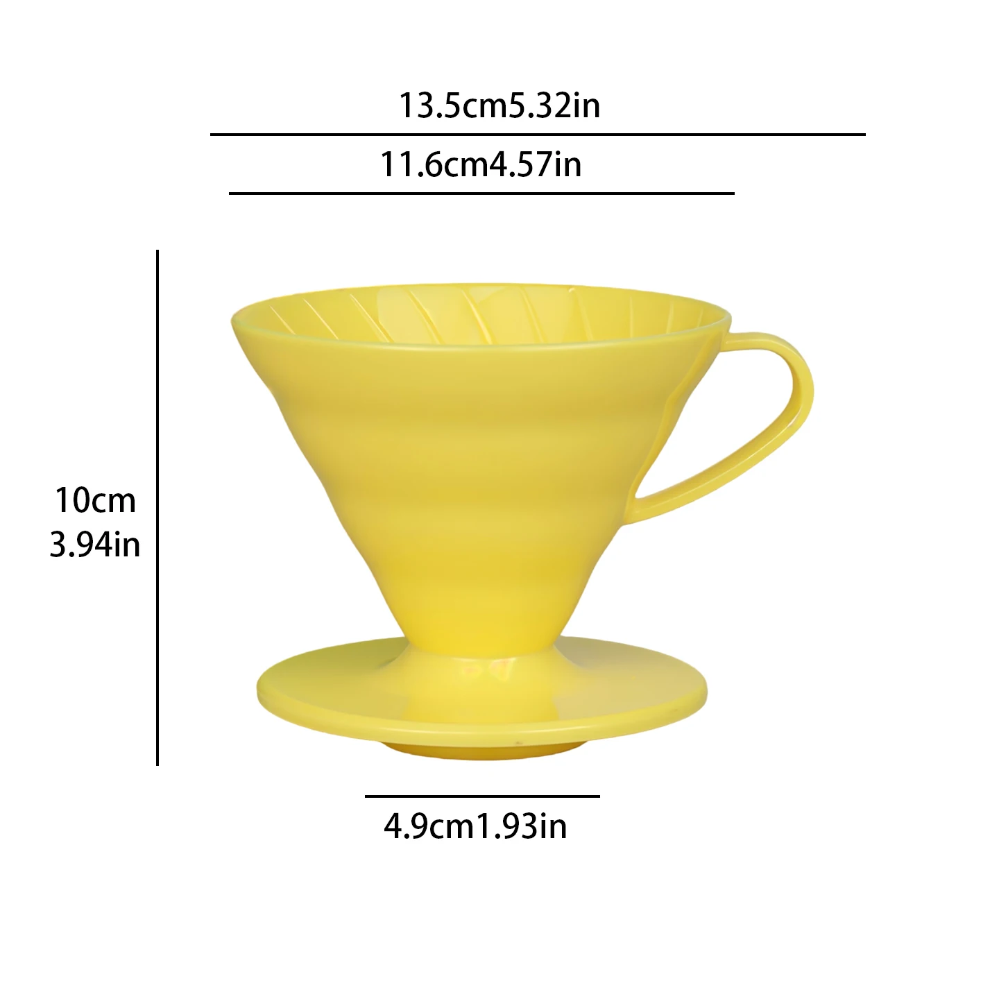 V-Shaped Pour Over Coffee Dripper with Handle & Base, Heat Resistant Handheld Coffee Filter Funnel